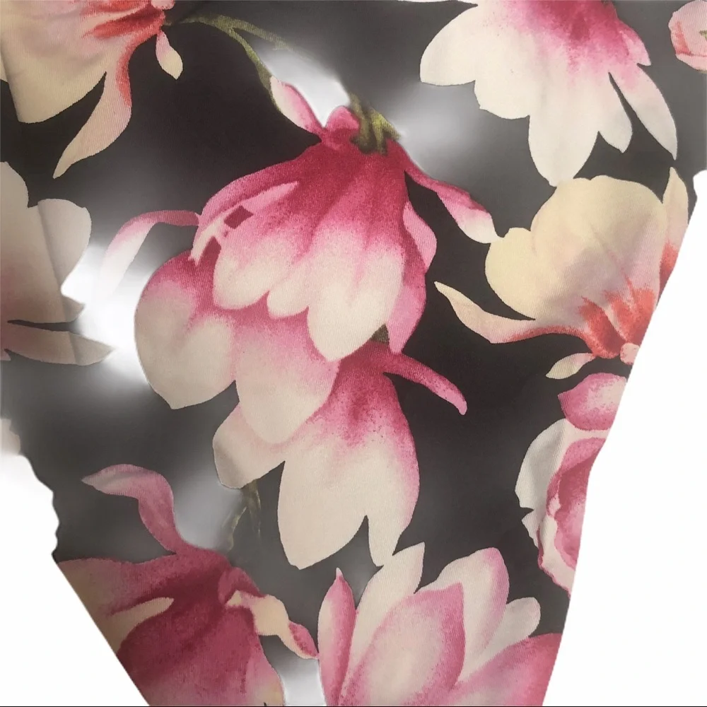 NWT Frankies Bikinis Poppy One Piece Black Lotus Bathing Suit S